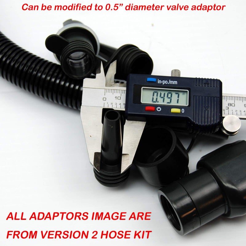 Seamax طقم خرطوم هواء نايلون لمضخة الهواء الكهربائية Seamax 20PSI SUP (الإصدار 2: خرطوم SUP مع محولات متعددة) - Image 4